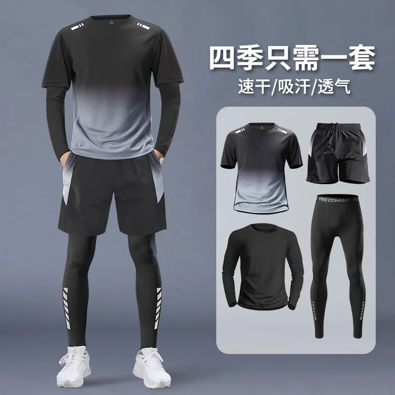 Running Gear Usa - Męski 4-częściowy zestaw sportowy - profesjonalny