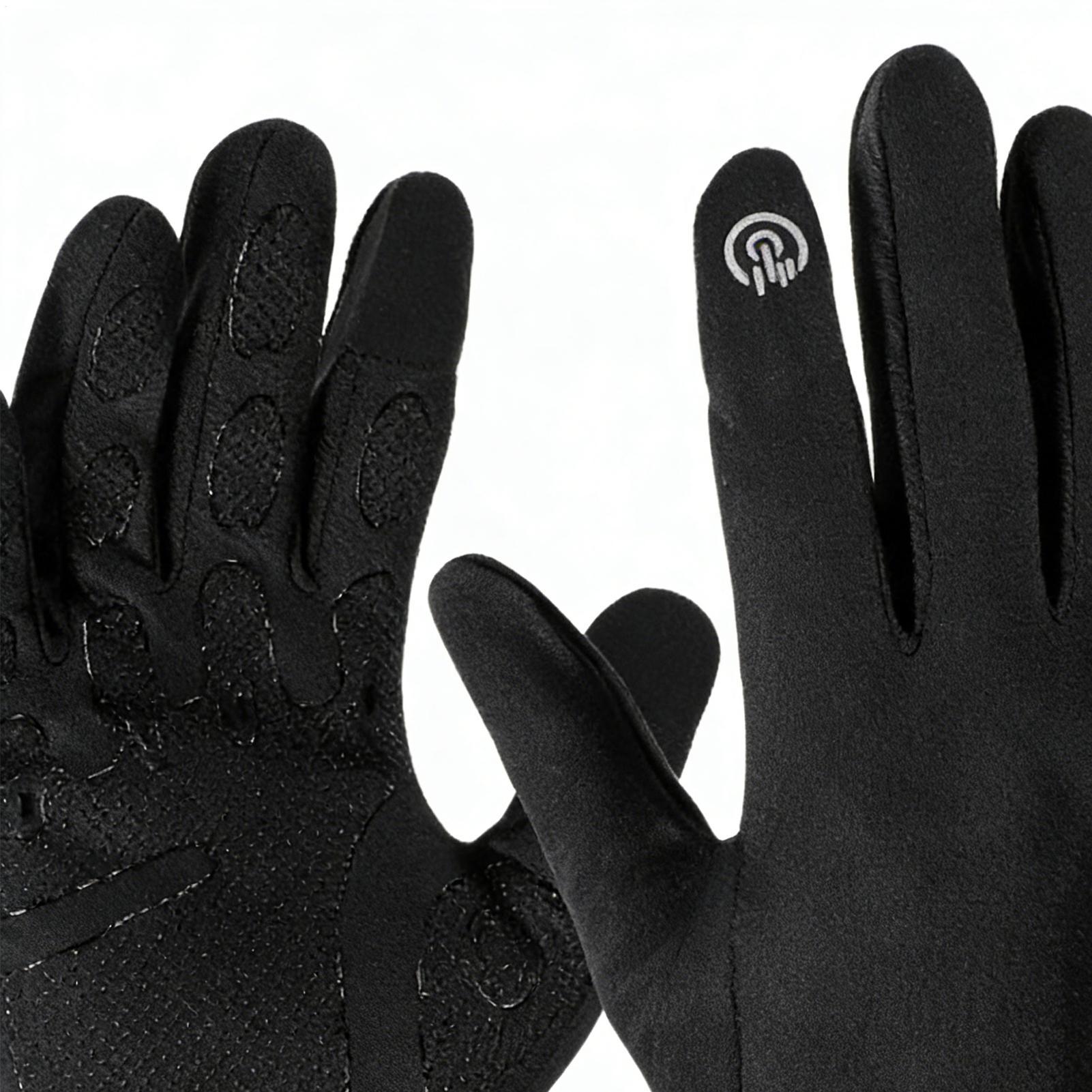Running Gear Cold Weather - Ciepłe rękawice rowerowe pełne palce na